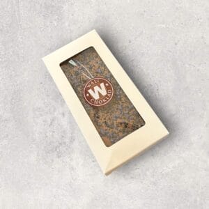 Chokladkaka, mjölkchoklad med viol och lakrits