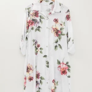 Blommig skjortklänning