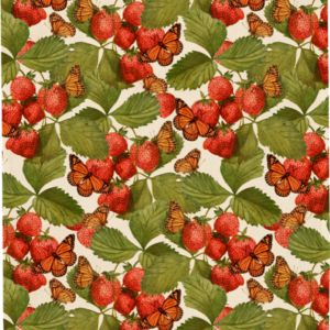 Kökshandduk, jordgubbar