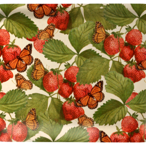 Träbricka 27x20cm, jordgubbar