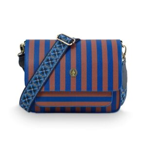 Fenna cross-body väska, randig blå