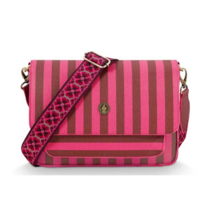 Fenna cross-body väska, randig rosa