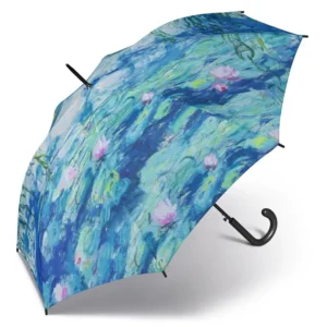 Paraply, Monet, Näckrosmotiv ljusblått